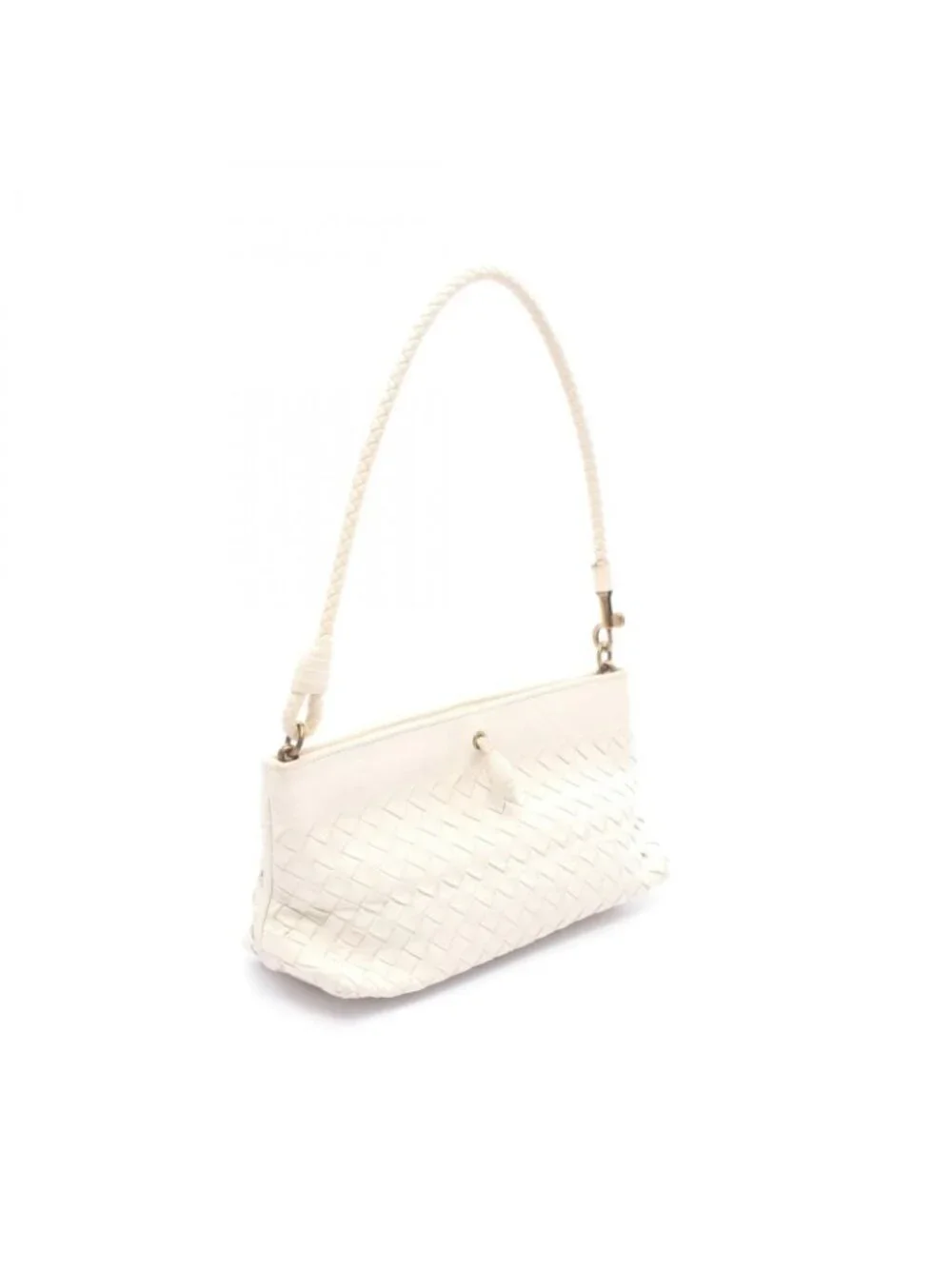 Bottega Veneta Shoulder Bag Intrecciato White Leather